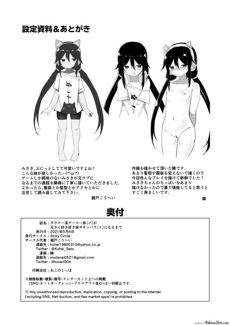 อ่านโดจิน น้อง(ชาย)สาวของผมเป็นซัคคิวบัส [Story Circle (Tonari)] Downer-kei Gamer Otouto ga Nii-san Sukisuki Imouto Succubus ni Naru made อ่านฟรี หน้าที่ 34