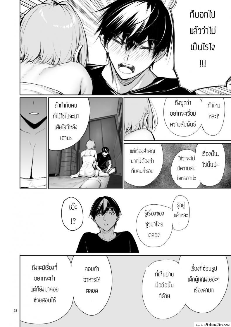 อ่านโดจิน พึ่งรู้ตัวว่ารักเธอเหมือนกัน [Gentsuki Okiba (Gentsuki)] Homestay-chu no Doitsu Musume ga Issho ni Furo ni Haitte Kuru Wake แปลไทย หน้าที่ 28