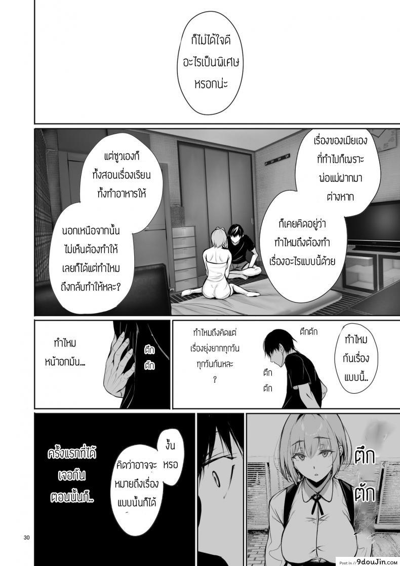 อ่านโดจิน พึ่งรู้ตัวว่ารักเธอเหมือนกัน [Gentsuki Okiba (Gentsuki)] Homestay-chu no Doitsu Musume ga Issho ni Furo ni Haitte Kuru Wake แปลไทย หน้าที่ 30