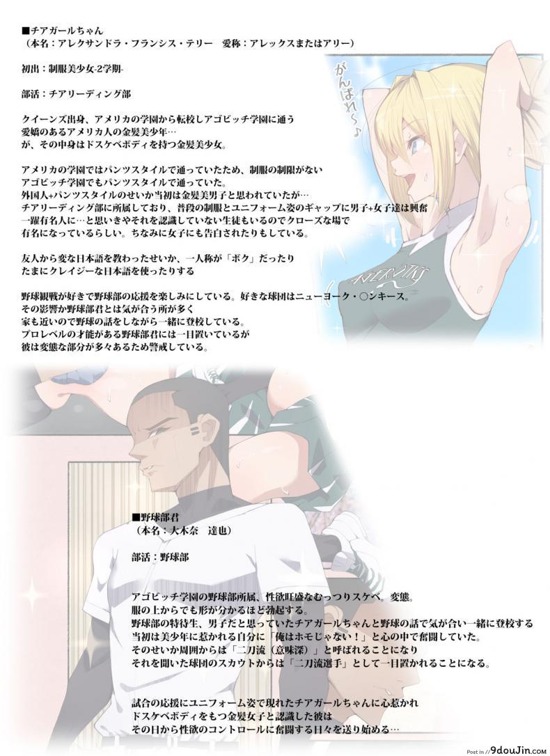 อ่านโดจิน [Aikokusha (Agobitch Nee-san)] Seifuku Bishoujo Cheer Girl Ee!? Kyuukyoku Shirigaru Onna Futatabi!! Koi wa Moumoku! Dosukebe Cheer Girl-chan to Yakyuubu-kun dattee? หน้าที่ 2