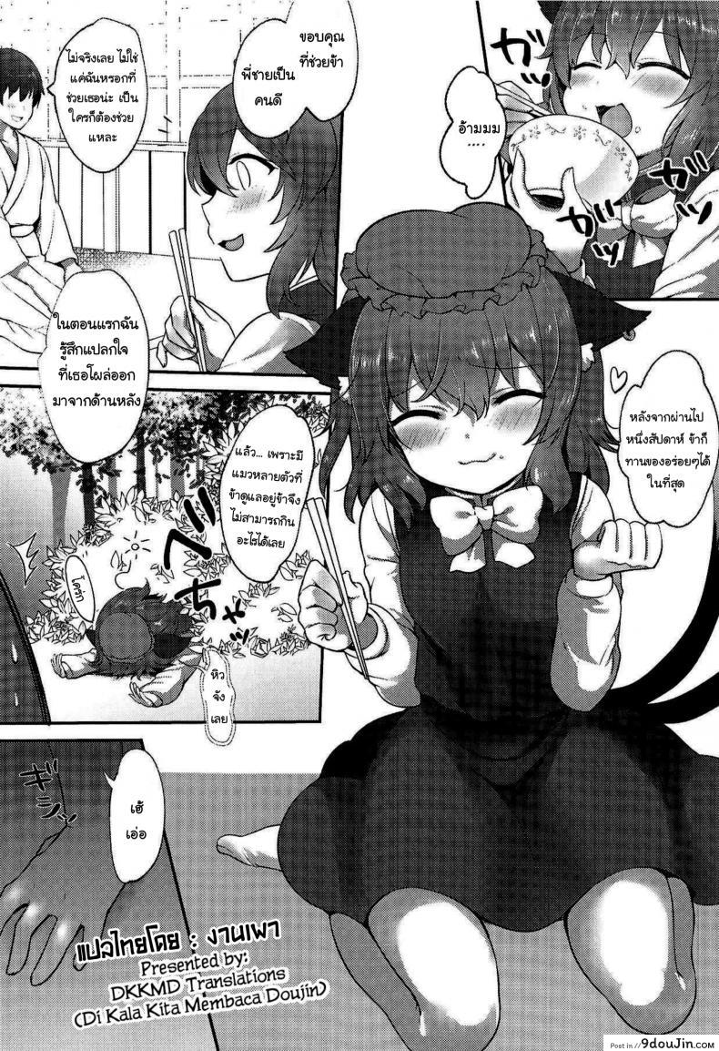 อ่านโดจิน บริการ ชดเชย (Meikasai 13) [Kingyo Origin (Kayama Rim)] Neko no Ongaeshi (Touhou Project) แปลไทย หน้าที่ 3
