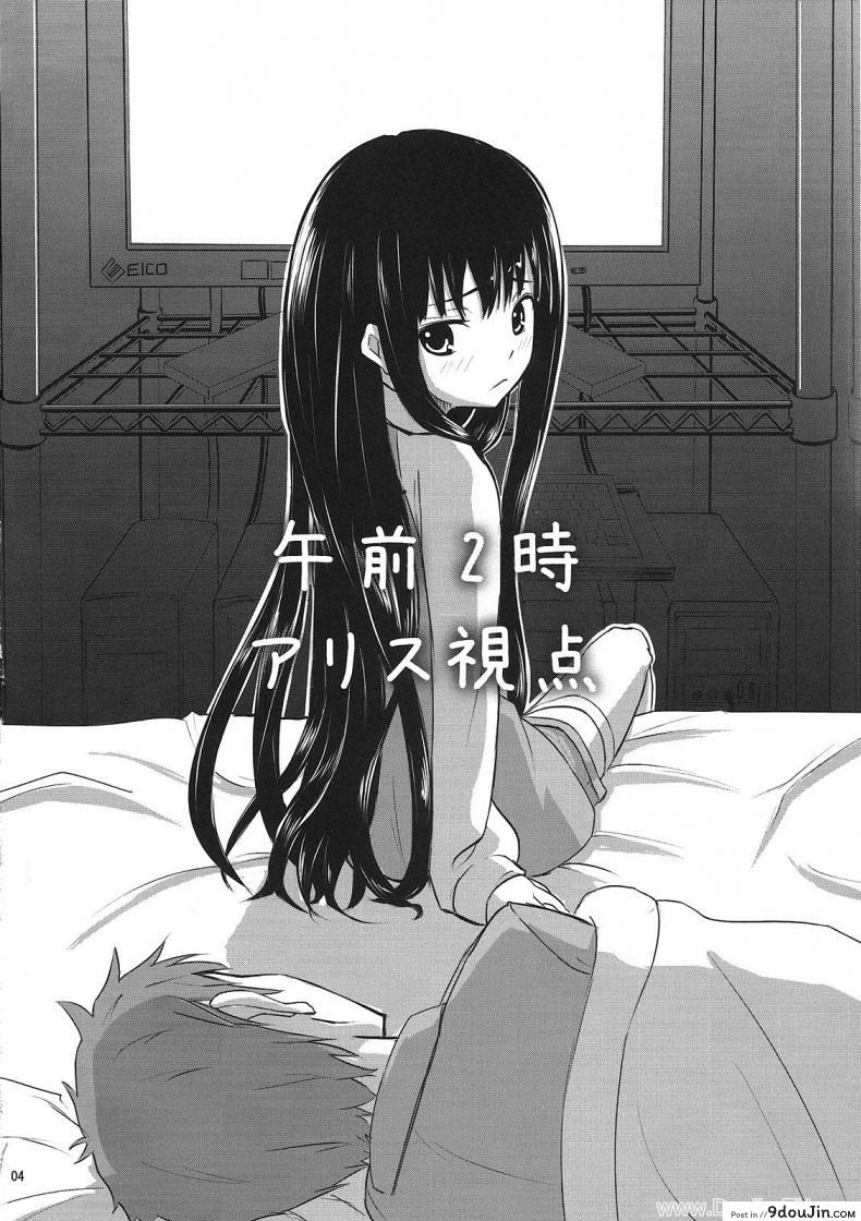 อ่านโดจิน ร่างกายขาดน้ำ [Oomori Makoto] AM2：00 ALICE Side อ่านฟรี หน้าที่ 3