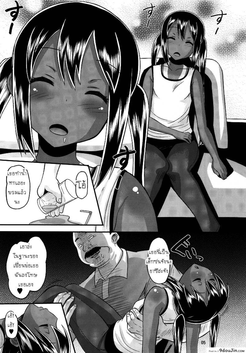 อ่านโดจิน เพื่อนพ่อขอลองเสียบ [AMP (Norakuro Nero)] Nemutteru Hiyake Azu-nyan ni Itazura (K-ON!) แปลไทย หน้าที่ 4