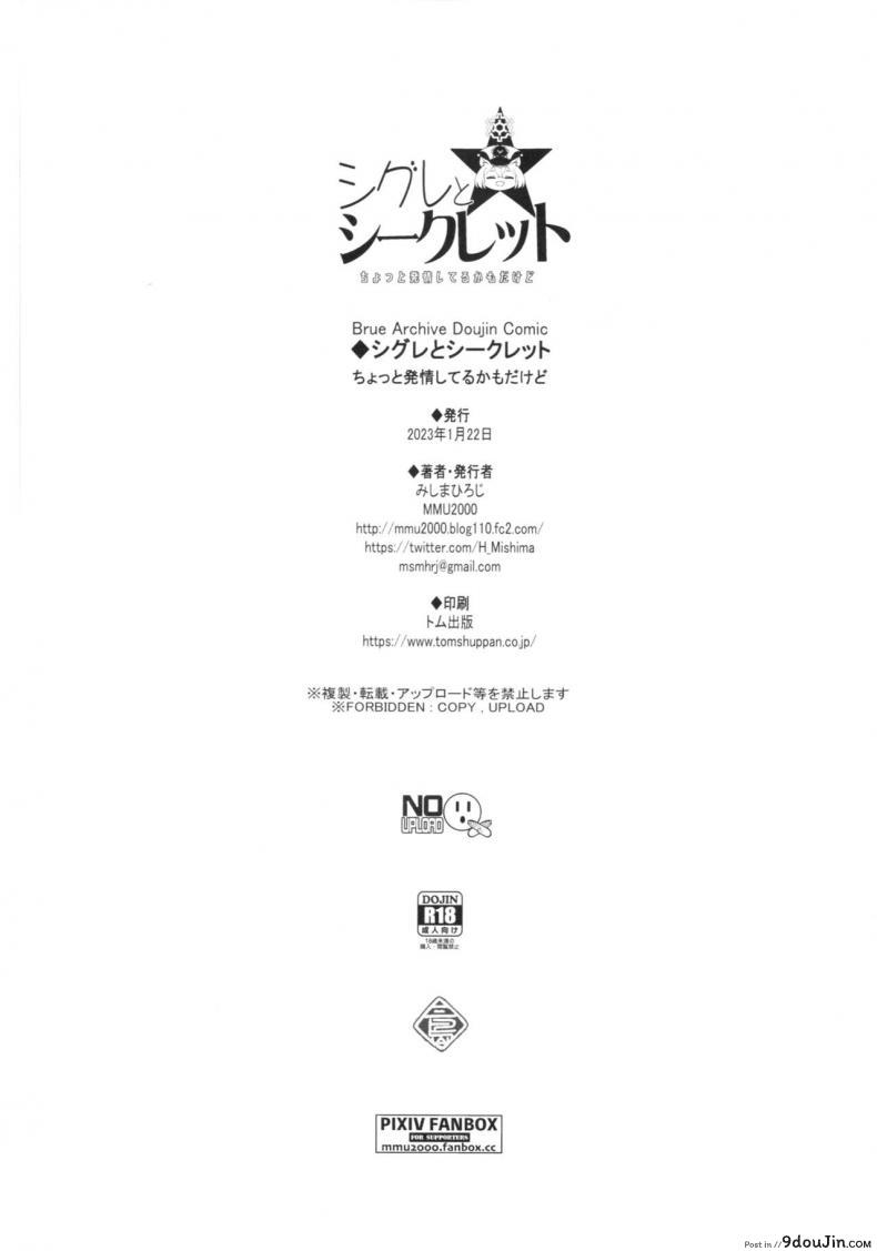 อ่านโดจิน [MMU2000 (Mishima Hiroji)] Shigure to Secret Chotto Hatsujou Shiterukam Dakedo (Blue Archive) แปลไทย หน้าที่ 30