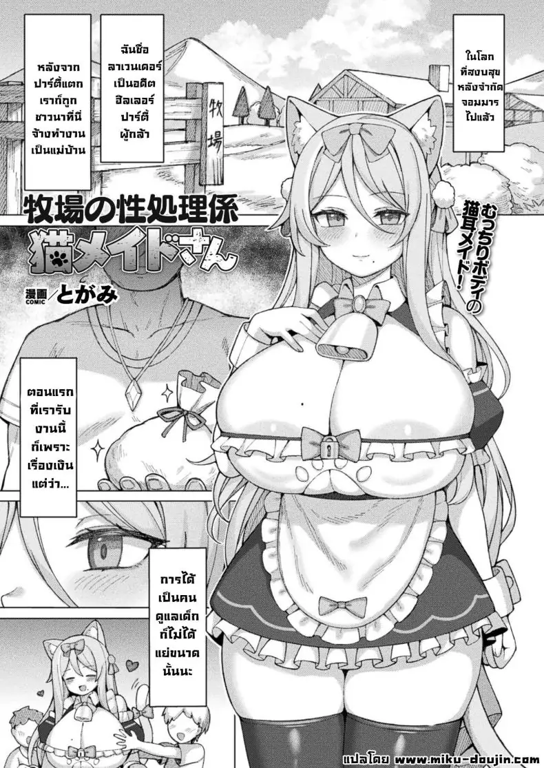 สาวใช้แมวในฟาร์มดูแลเรื่องส่วนตัว [Togami] Bokujou no Seishori-gakiri Neko Maid-san Cat Maid Taking Care of Sexual Needs at the Ranch (COMIC Unreal 2024-08 Vol 110)