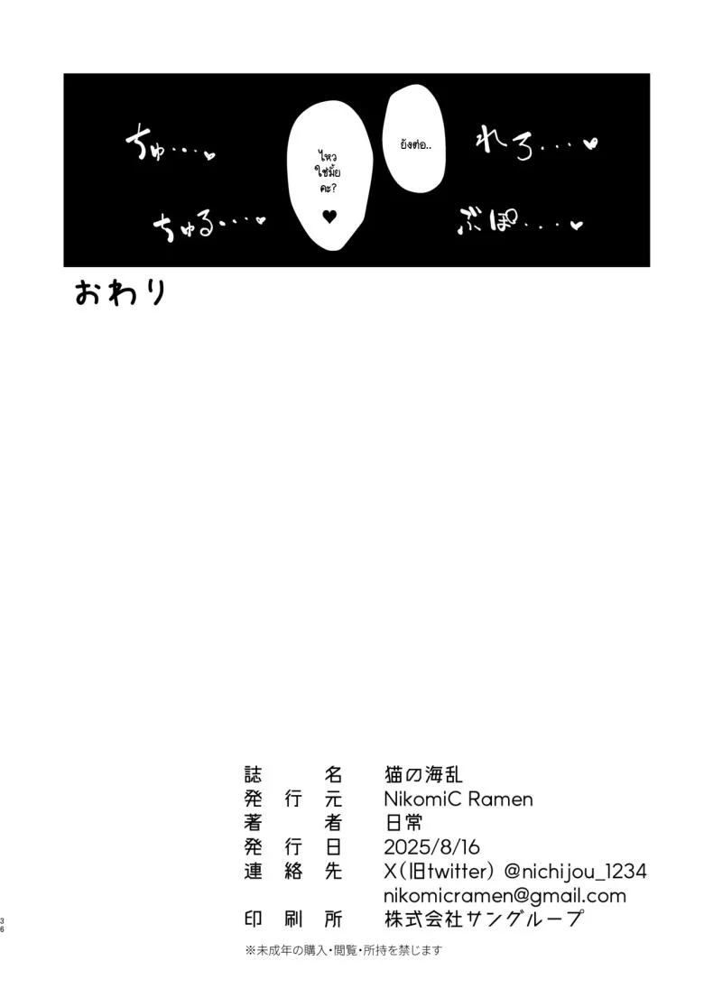 ศึกแมวขโมยประจำอะบิดอส ใครเผลอก่อนมีสิทธิ์เสียของ (Nichijou) (Blue Archive) 107 อ่านโดจิน ศึกแมวขโมยประจำอะบิดอส ใครเผลอก่อนมีสิทธิ์เสียของ (Nichijou) (Blue Archive) หน้าที่ 35